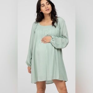 NEW Mint Green Textured Dot Mini Dress - Maternity / Versatile